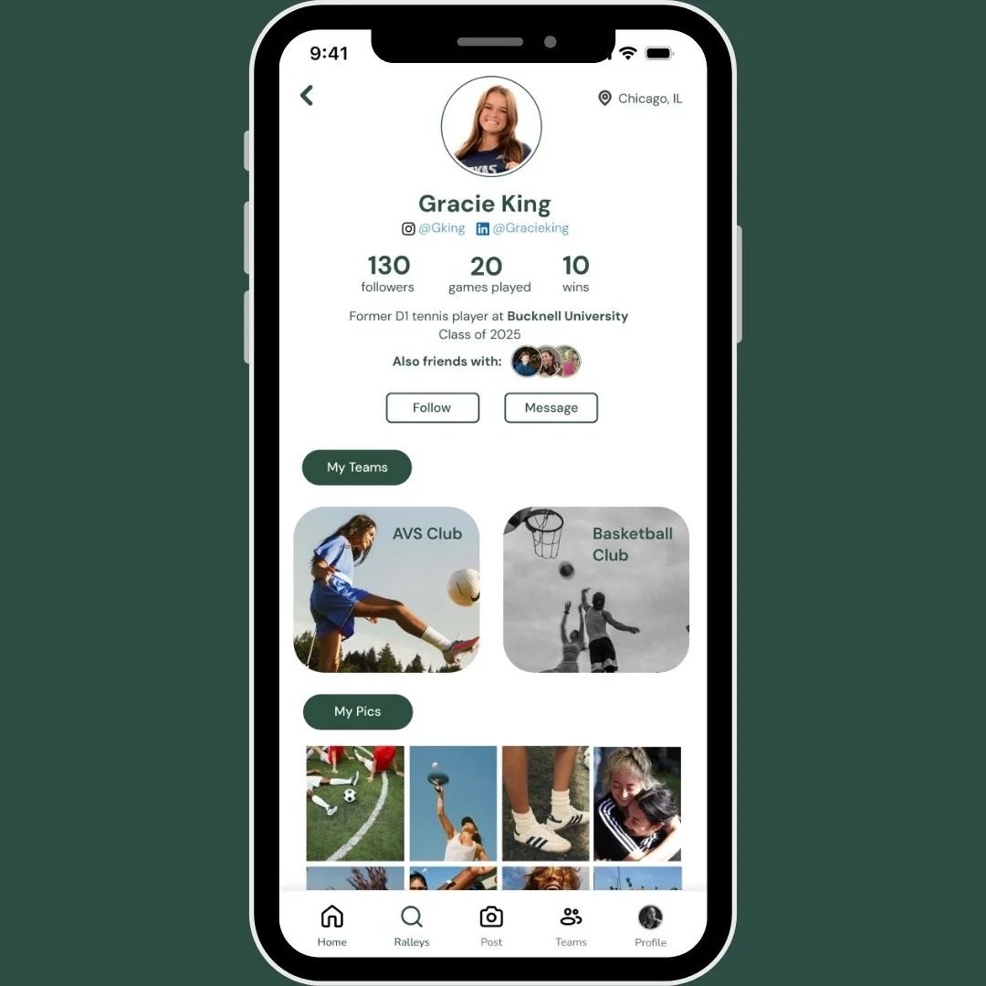 Ralley app screen: Personalize Your Profile