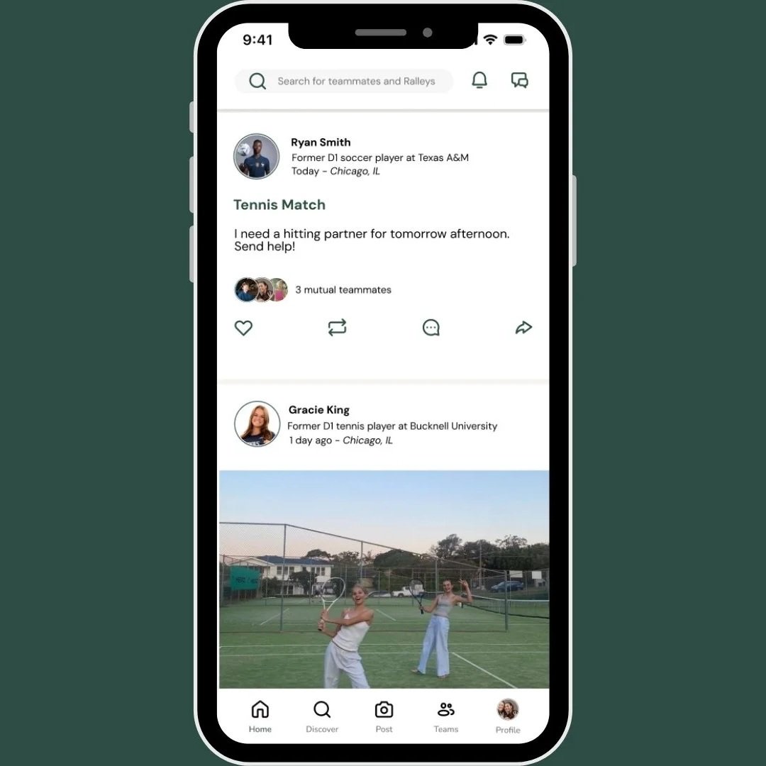 Ralley app screen: A Curated Feed