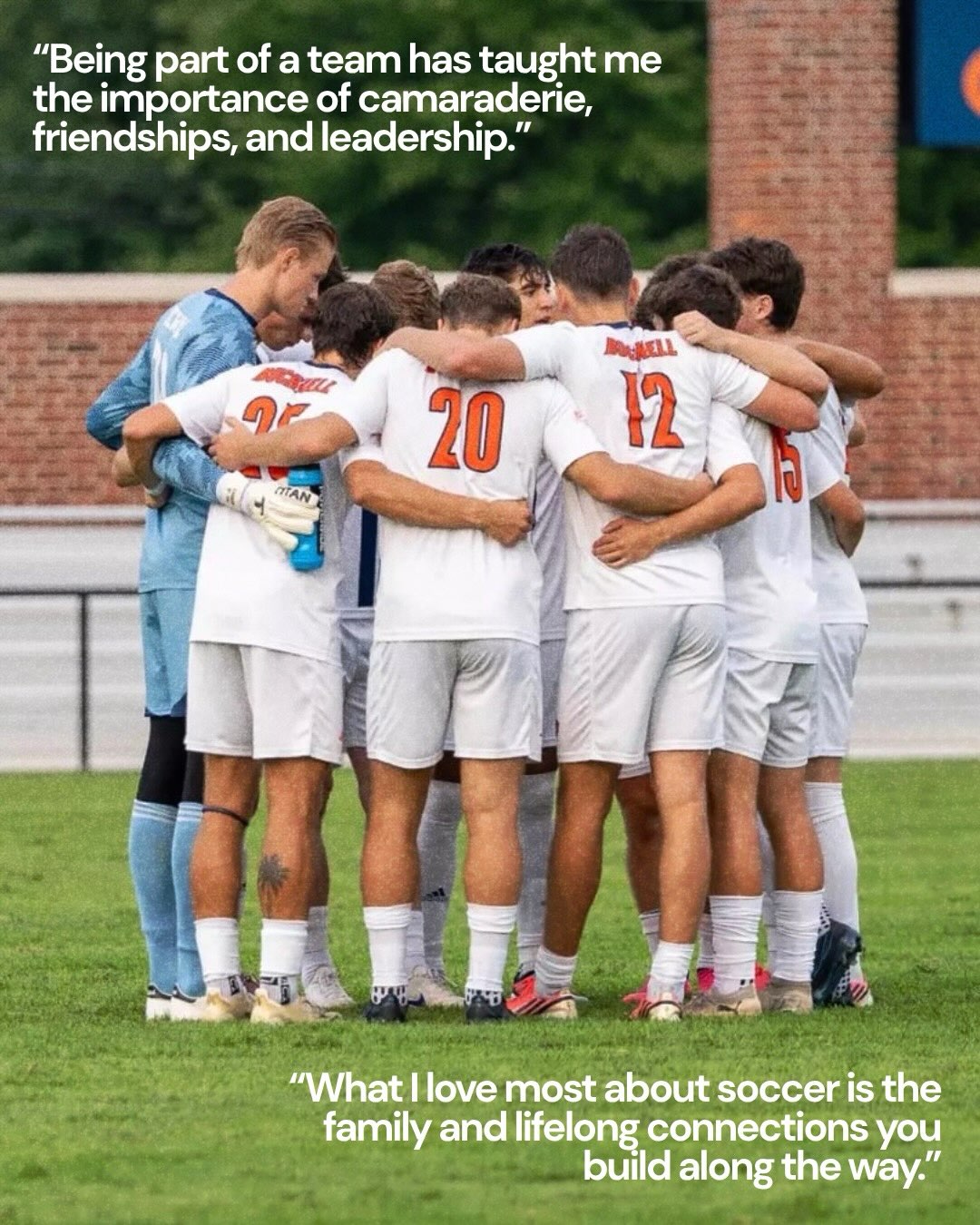 Bucknell Men’s Soccer in a team huddle